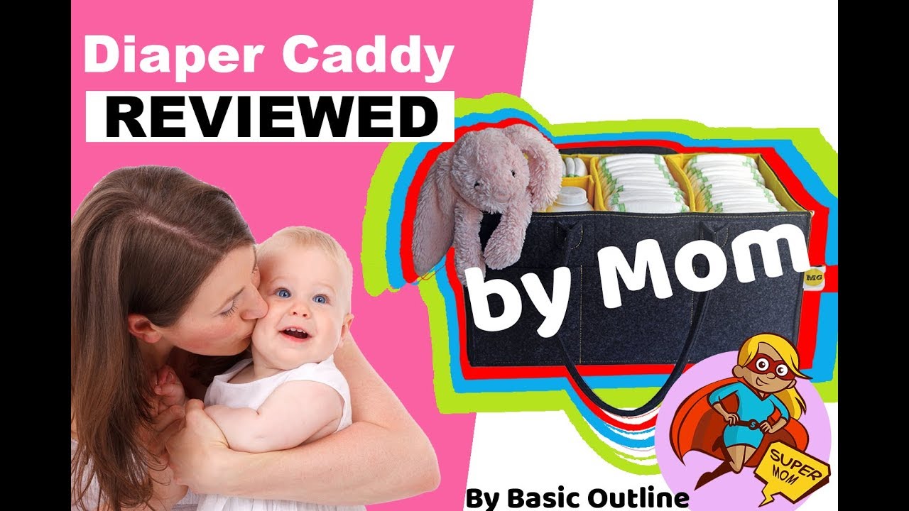 Nursery Storage Ideas | Dark Grey & Yellow Baby Diaper Caddy | Nappy Changing Station