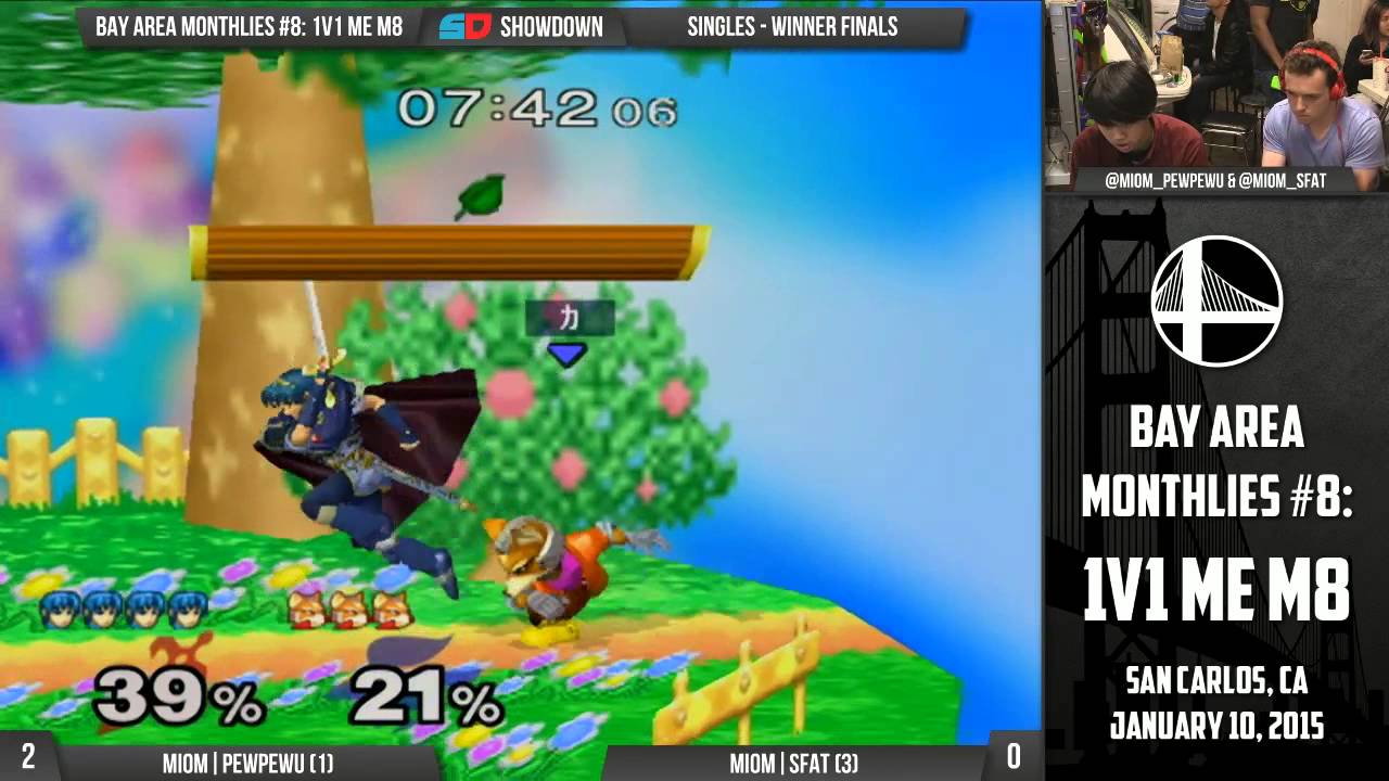 Bay Area Monthlies #8 - Winner Finals: MIOM|PewPewU (Marth) vs MIOM|SFAT (Fox)