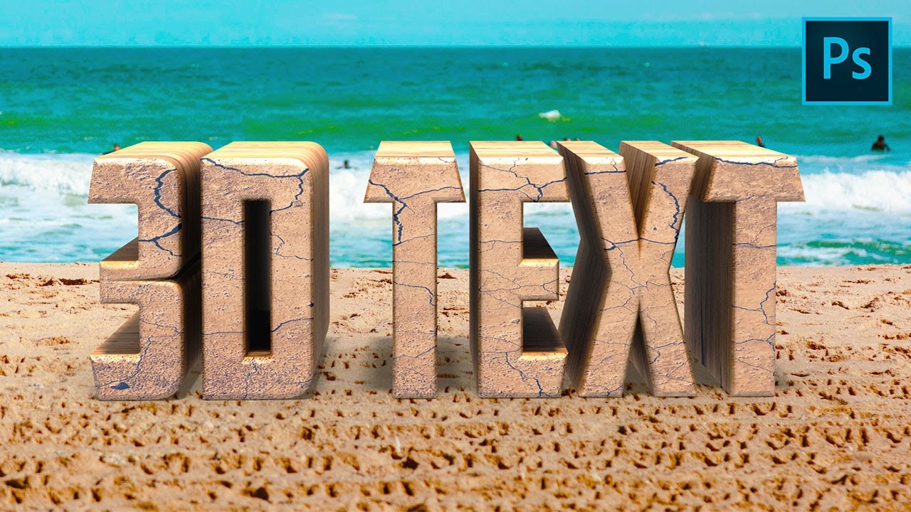 How to Make 3D Text in Photoshop and Add a Realistic Look for Its 3D Extrusion and Surface