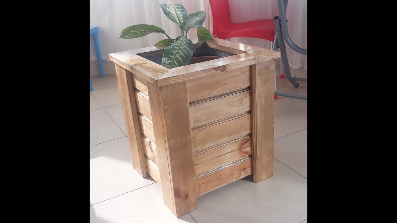 making flower pots from pallet boards // palet tahtalarından saksı yapımı