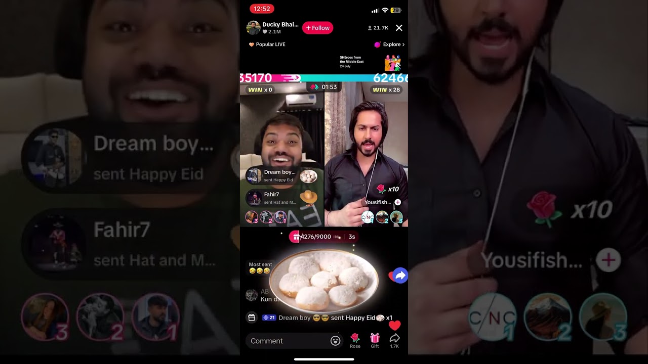 Ducky Bhai Vs Yousaf First Match TikTok Live #duckybhai #yousaftiktoklive #matchlover