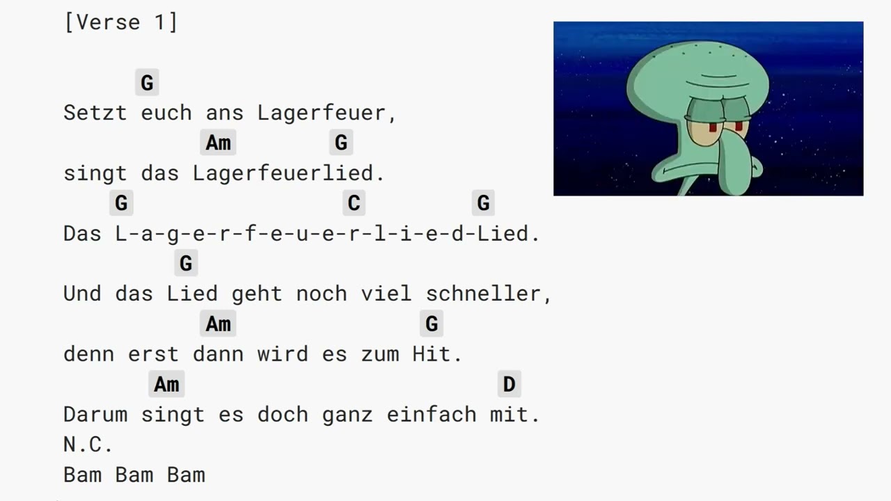 Lagerfeuerlied - Spongebob (Ukulele Play Along in G Dur)