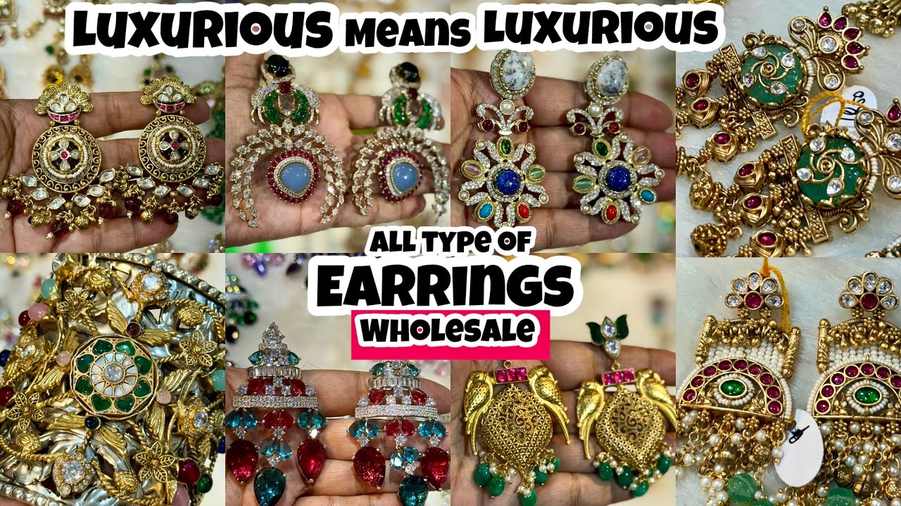 Premium AD CZ Jewellery Collection | Moissanite doublet stone,Swarovski, Heritage Earrings Wholesale
