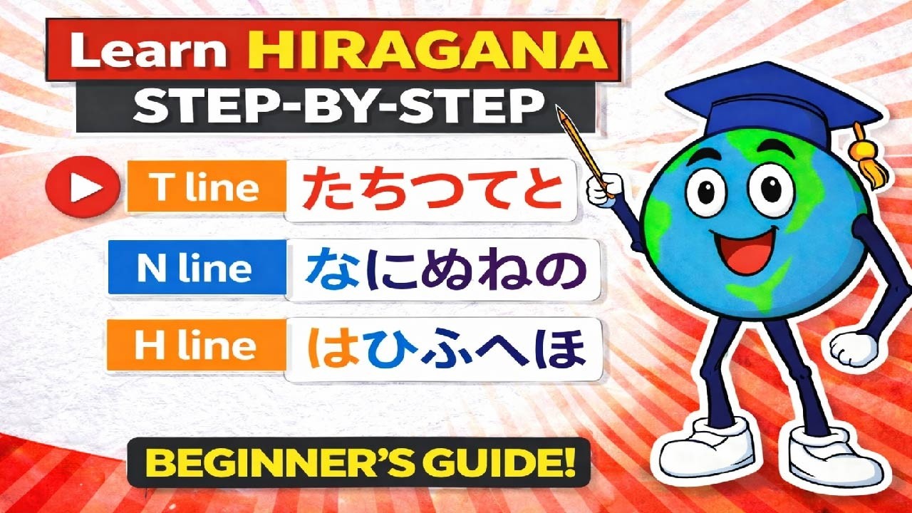 Learn Japanese Hiragana T, N & H Lines Fast