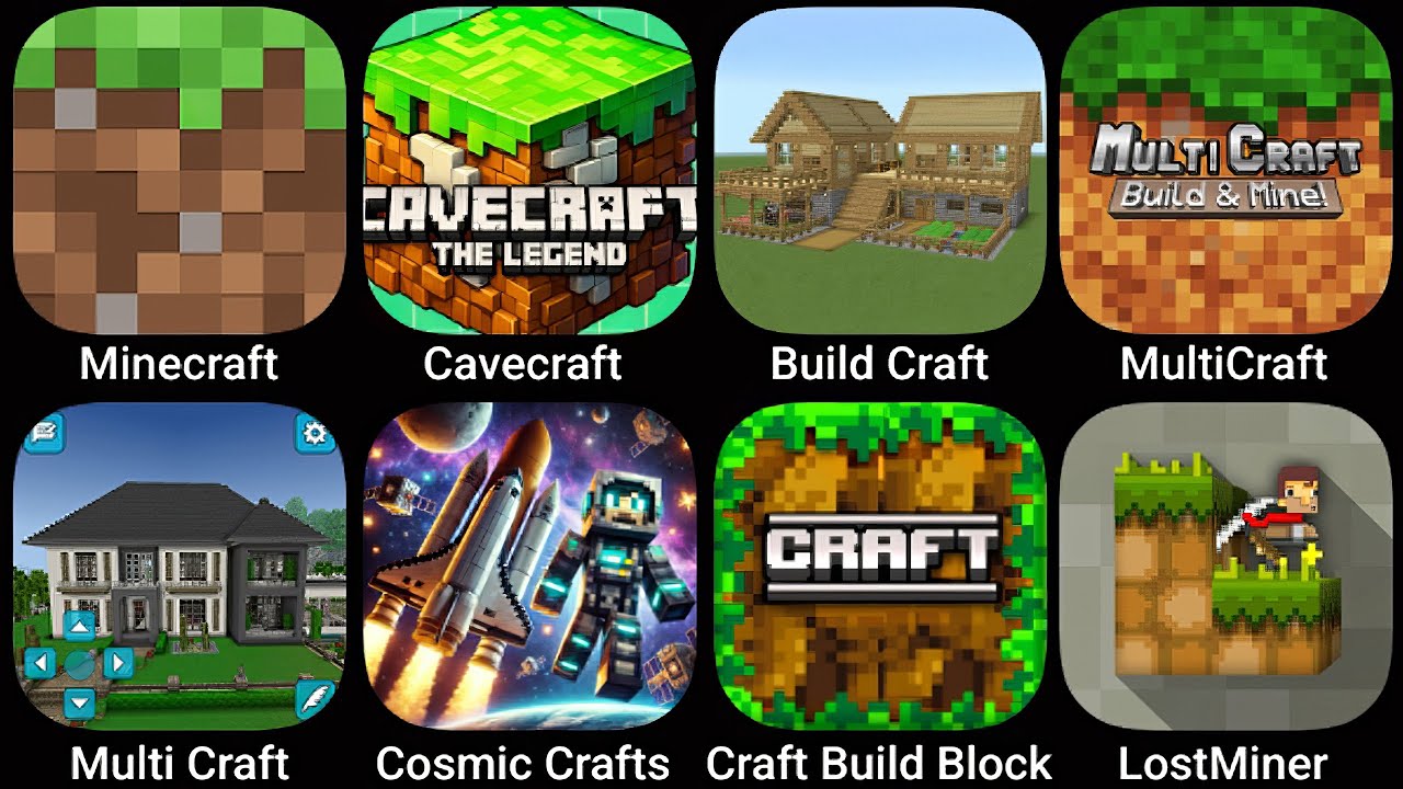 Minecraft,Cavecraft,BuildCraft,MultiCraft,Cosmic Crafts,Craft Build Block,LostMiner,Multi Block