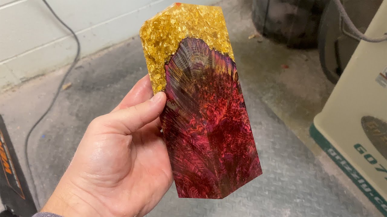 Making Alumilite Resin & Multi Dye Stabilized Black Ash Burl Blocks