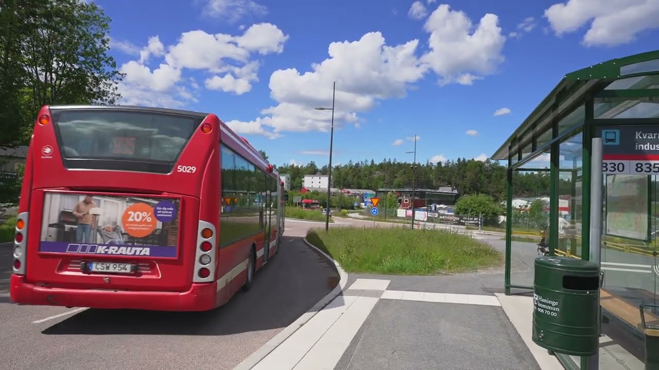 Sweden, Stockholm, bus 835 ride from Port73 to Kvarntorps industriområda + walk
