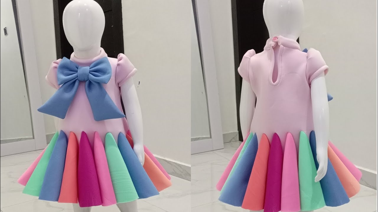 How to cut and sew the trendy A line cone dress for kids.