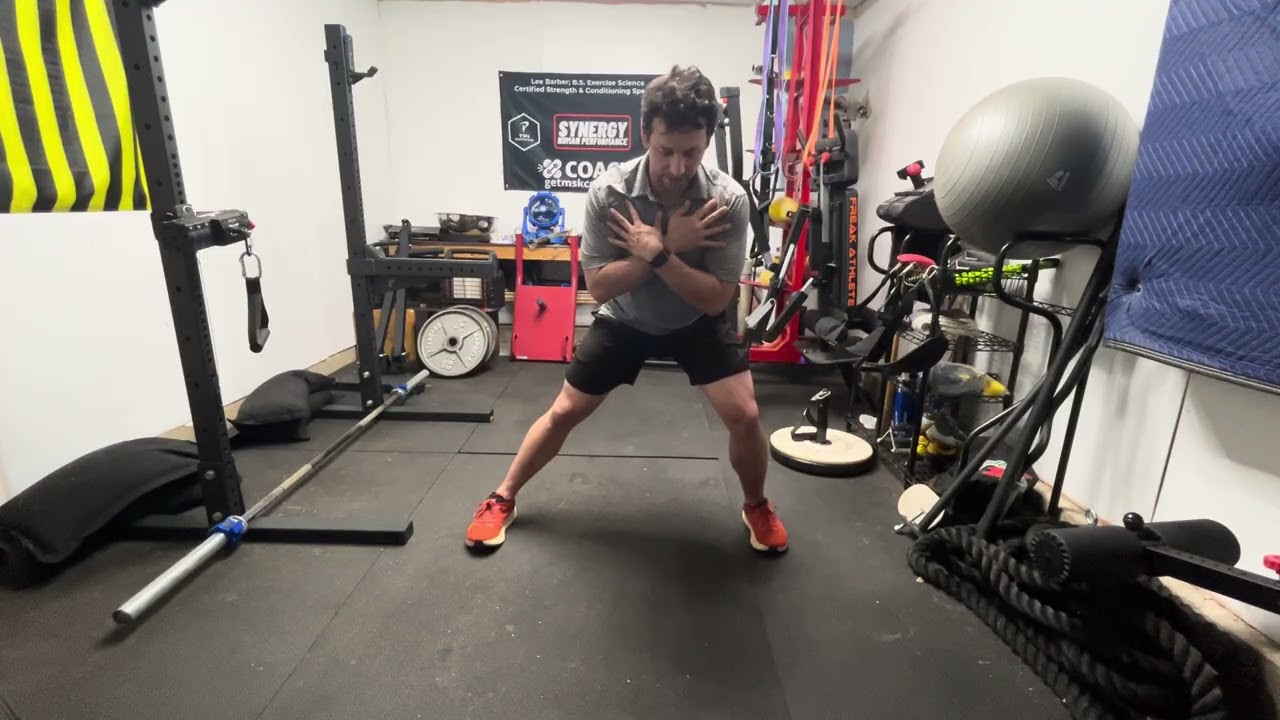 Lateral Lunge Hold 2 part rotation