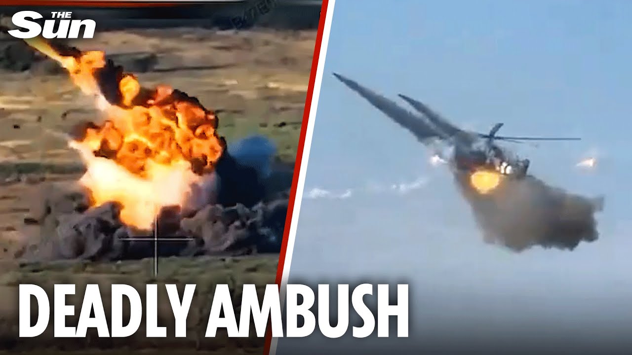 Ukrainian troops BLITZ Russian convoy as tank explodes in fireball