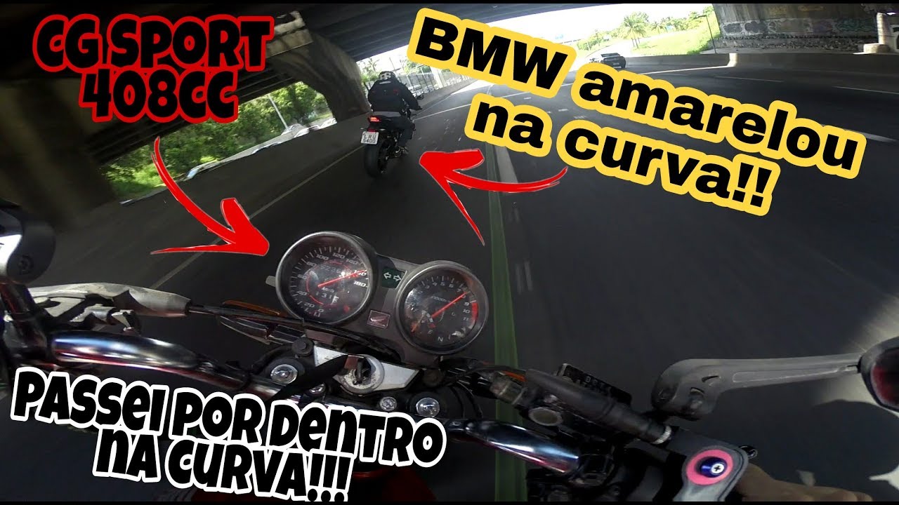 CG Sport 400cc Vs BMW S1000r a 170km/h na curva!!