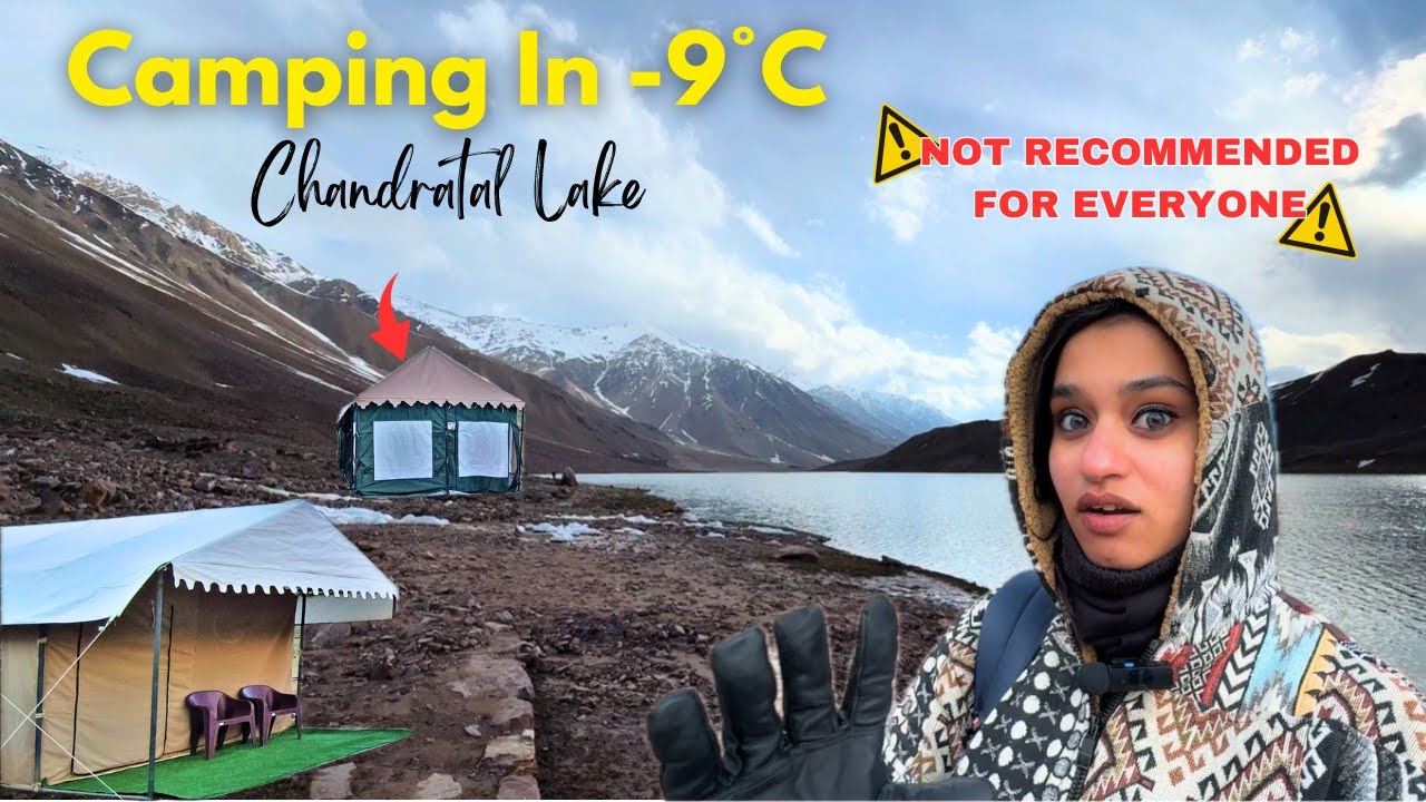 EP-22 Camping At Chandratal Lake In -9°C | Spiti Valley Bike Trip | Travel With Afiya