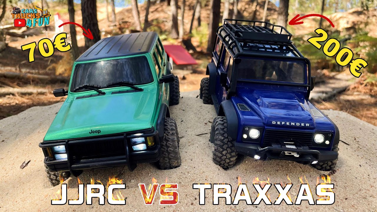 JJRC C8809 JEEP Traxxas Clone VS TRAXXAS TRX4 M Defender | Comparison Test @CarsTrucks4Fun