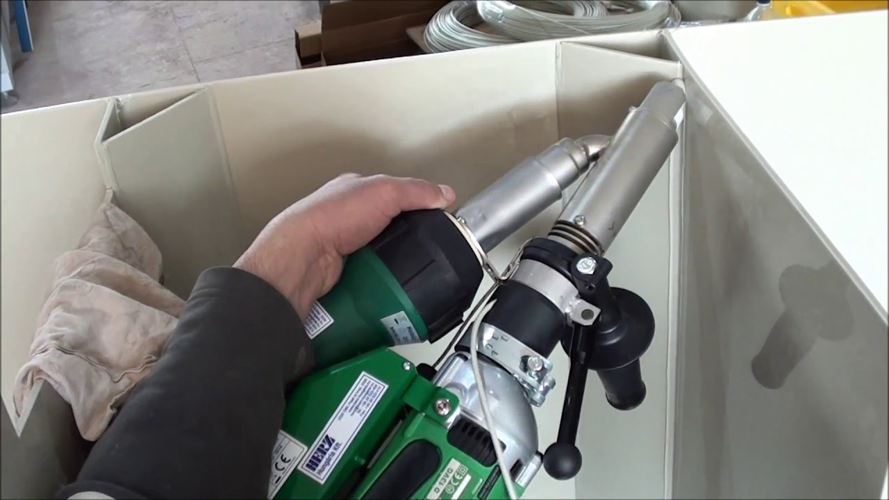 Sudare placi din polipropilena cu extruder manual EXON 1A cu aer cald