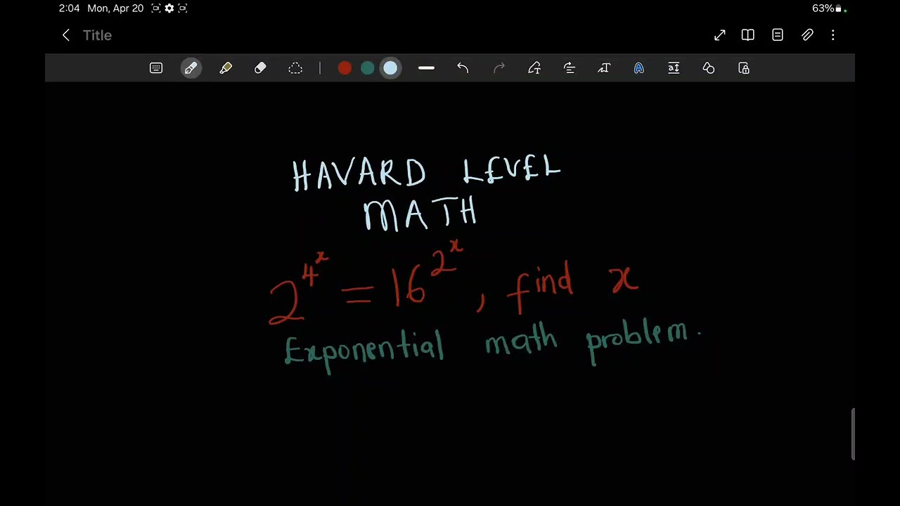 Learn how to solve Havard level exponential mathematics