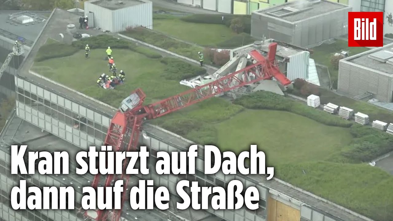 Kran st&uuml;rzt auf Hausdach in M&uuml;nchen &ndash; mehrere Verletzte