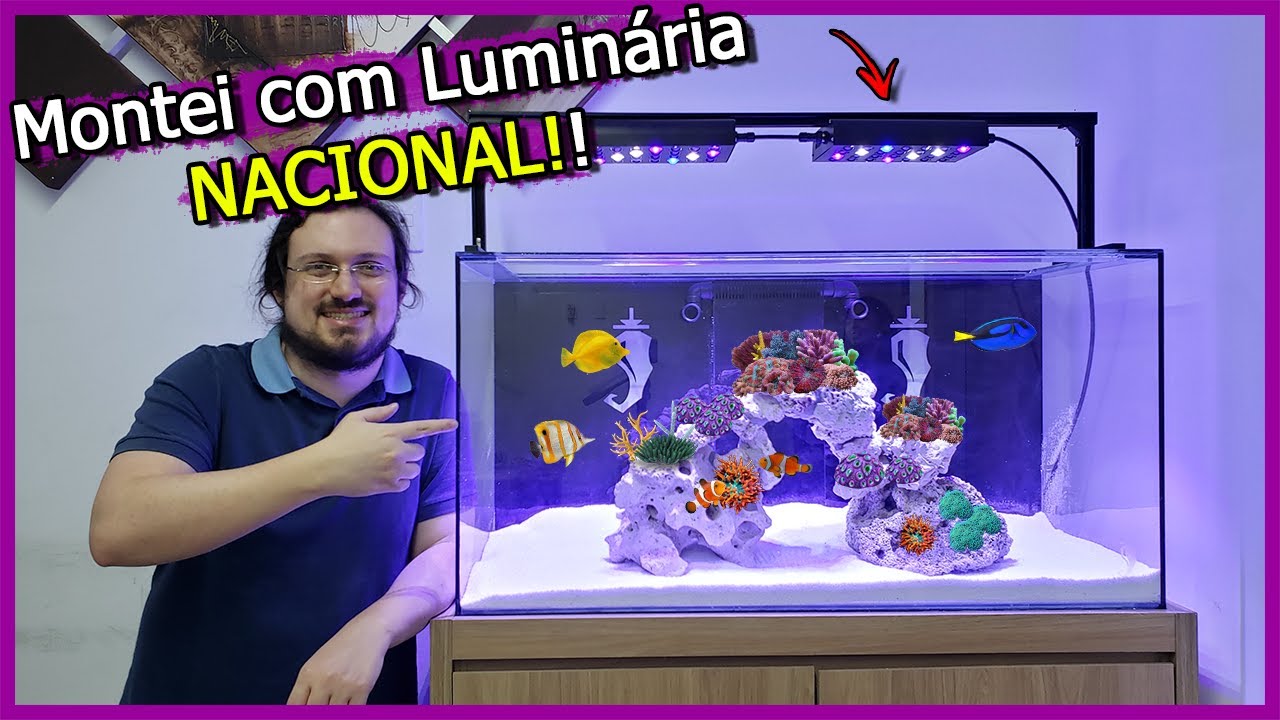 Montei um Aquário Marinho com Luminárias NACIONAIS!  - Pepper Led