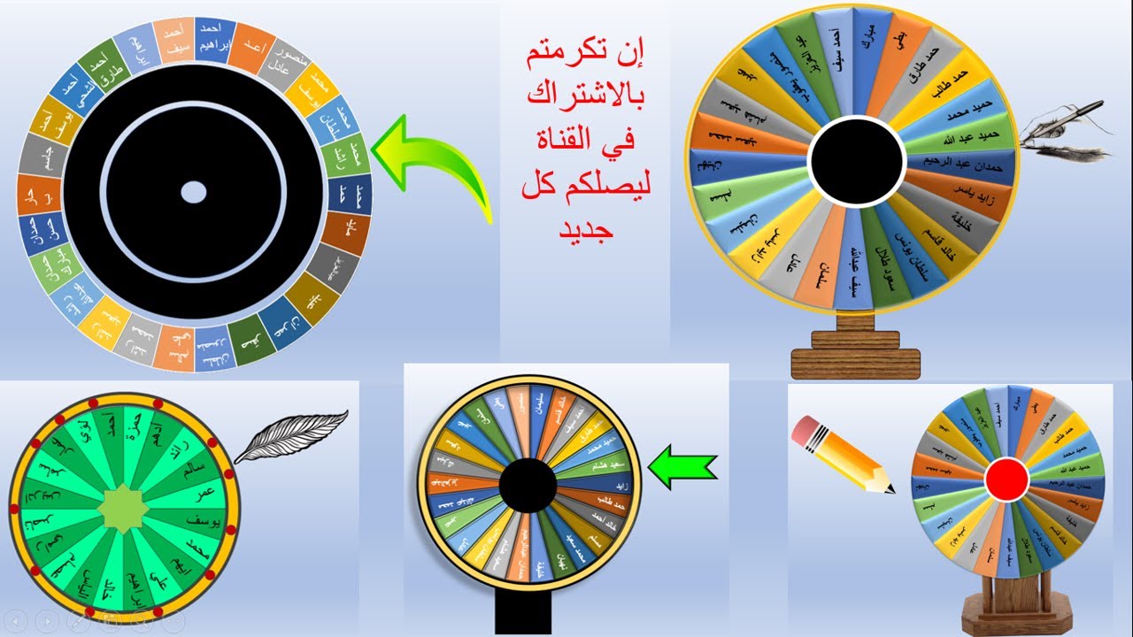كيف نعمل نصمم القرص الدوار العجلة الدوارة لتحفيز الطلاب على برنامج البور بوينت  power point