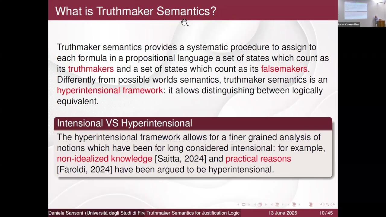 Daniele Sansoni &ndash;&nbsp;Truthmaker semantics for justification logic: Subset approaches