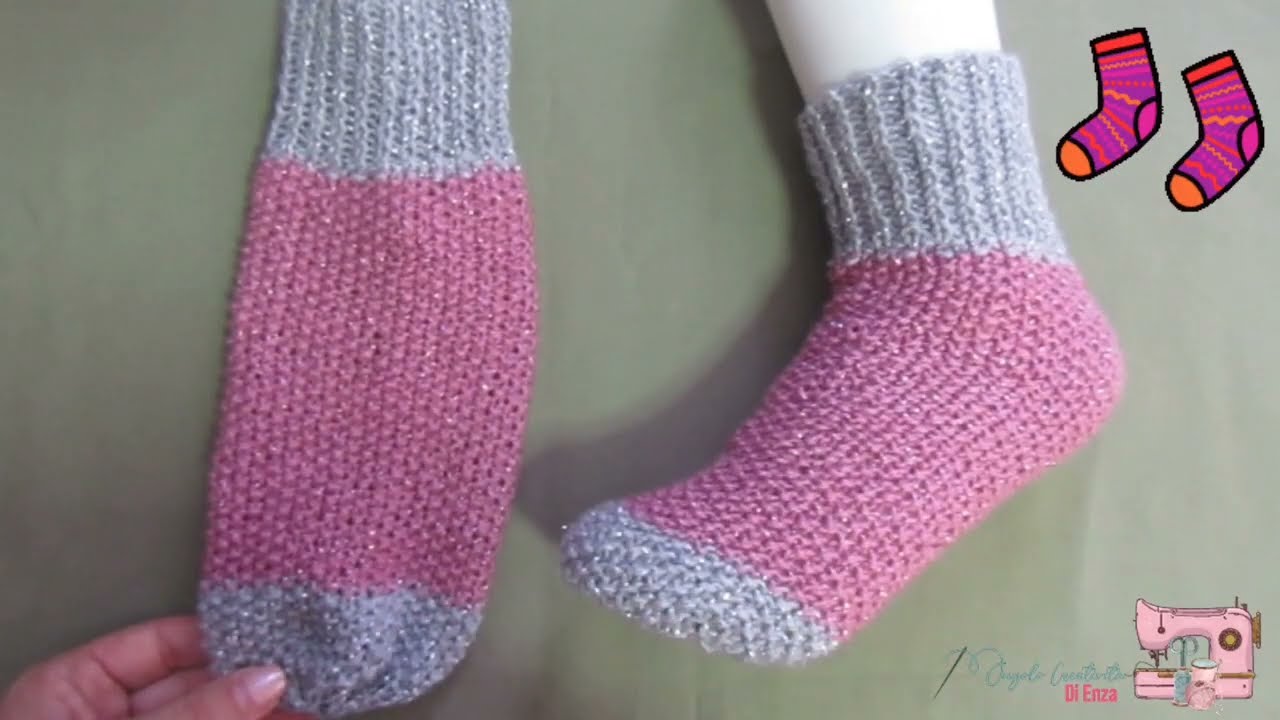 Babbucce/calzettoni ai ferri per tutte le misure🧶 Progetto,da rivedere, perfetto per principianti 👍