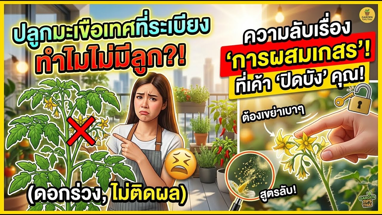 ปลูกมะเขือเทศบนระเบียงทำไมไม่ติดผลกัน?