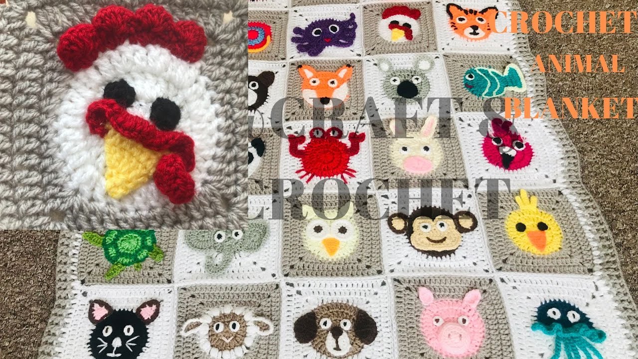 Crochet animal blanket/crochet Chicken/Crochet rooster/Part:9