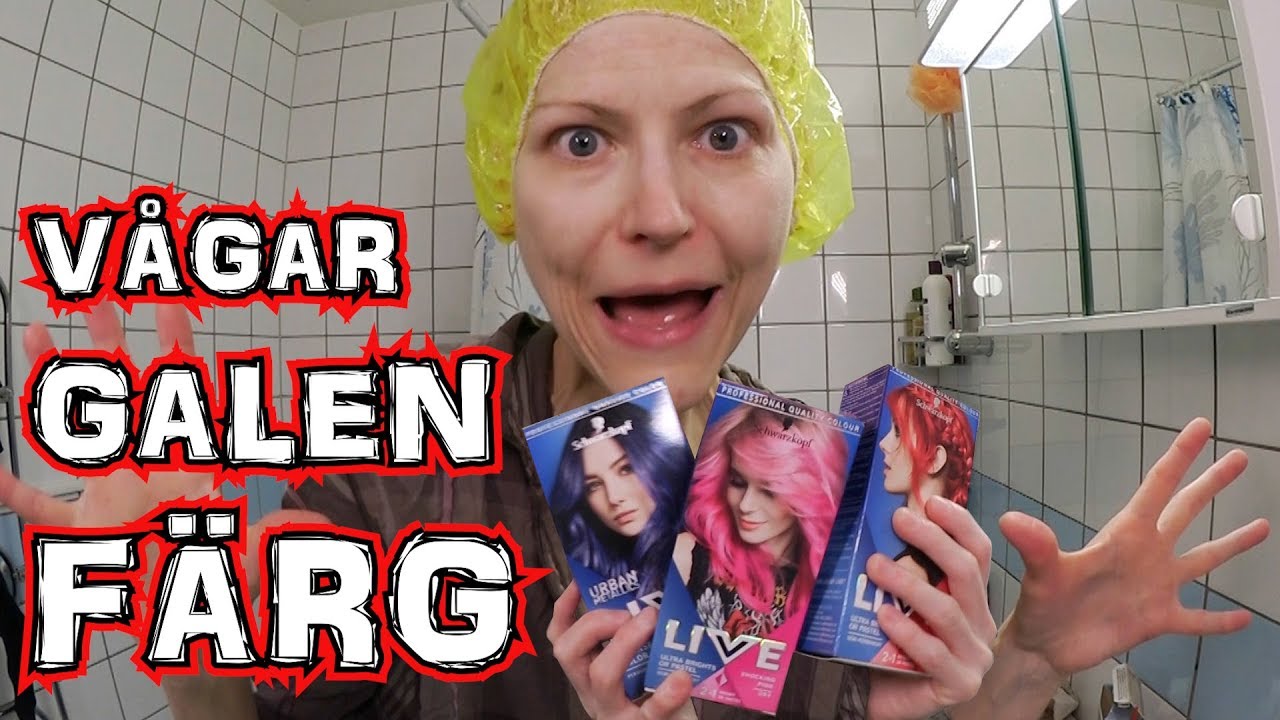 Bleker och f&auml;rgar h&aring;ret hemma | Helt galen h&aring;rf&auml;rg!! Schwarzkopf live