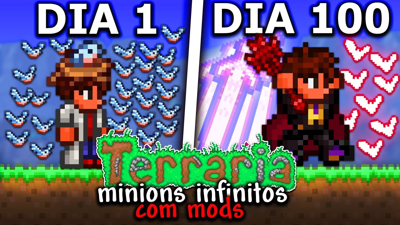 Passei 100 dias, Mas tenho Minion Infinitos no Terraria - O FILME COMPLETO.