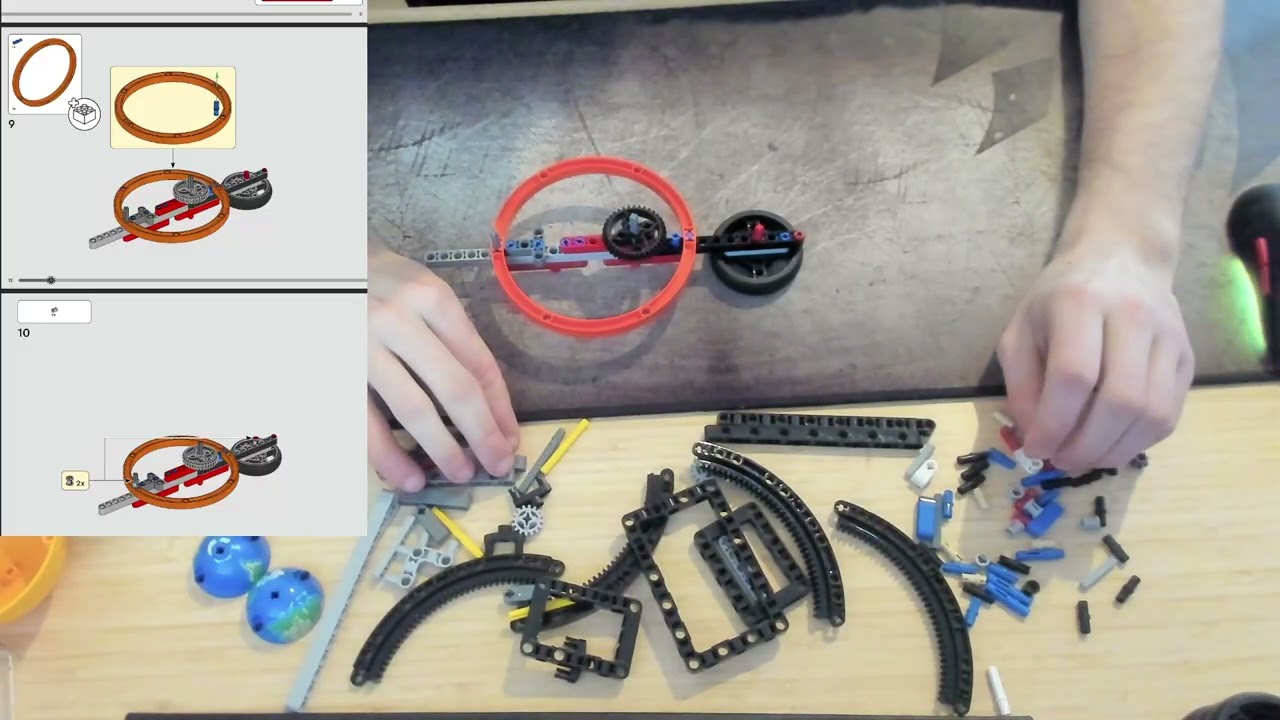 Lego Earth and Moon in Orbit