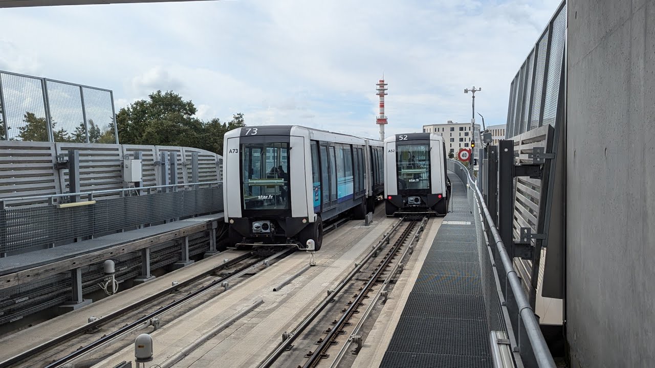 [Front View] Métro de Rennes Ligne B Saint-Jacques-Gaîté - Cesson-Viasilva CityVal