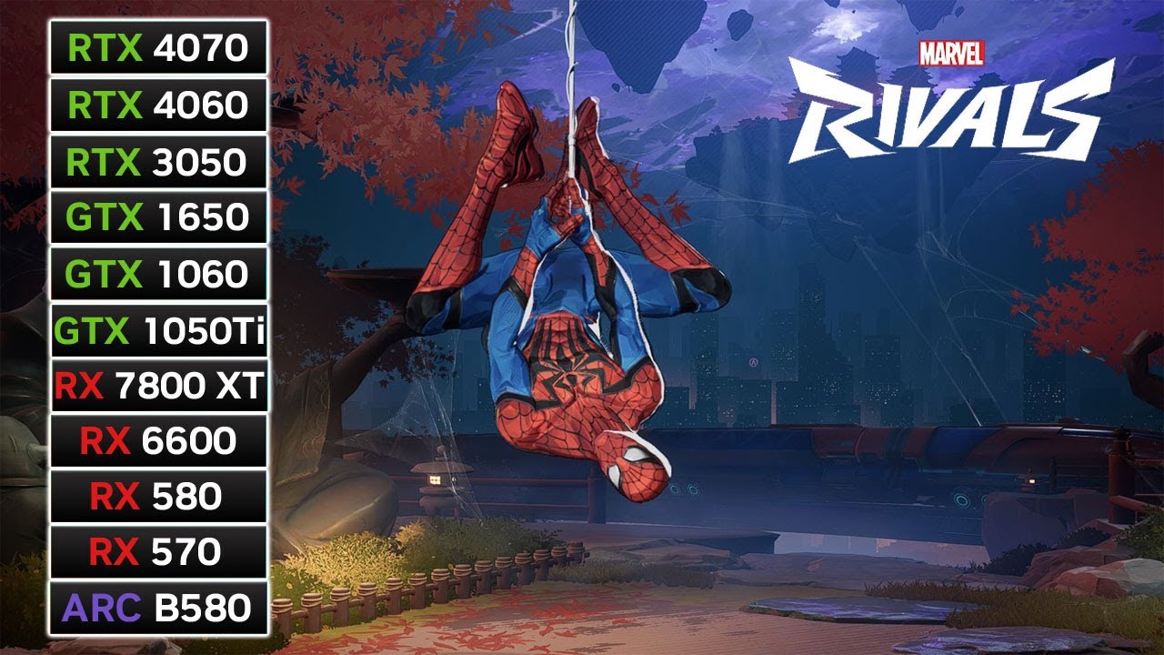 11 GPUs | Marvel Rivals Season 3 | RX 7800 XT, RX 6600, RX 580, RX 570, RTX 4060, RTX 3050, GTX 1650