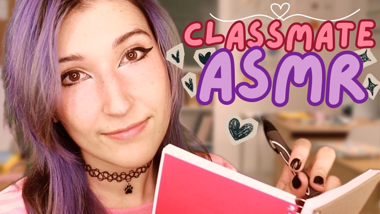 CLASSMATE ASMR 📚 Tingly Study Sesh With Your Crush 💞 (attention, writing, gum chewing, quizzing you)