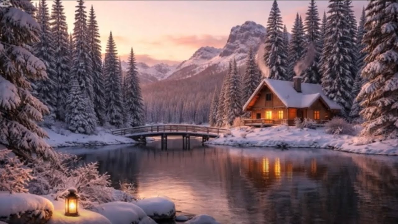 Cozy Winter Lake Cabin ❄️ Calm & Relaxing Music for Stress Relief
