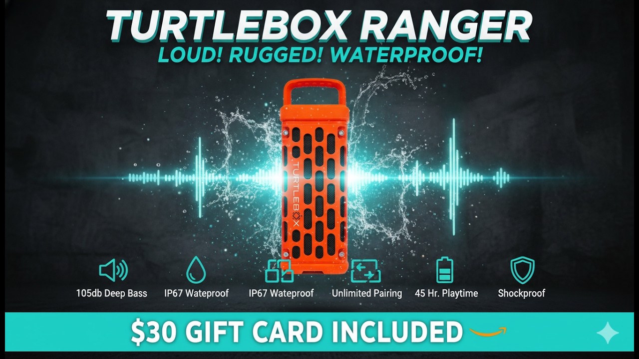 Turtlebox Ranger Outdoor Bluetooth Speaker Review — 105 dB, Waterproof & Party Mode!