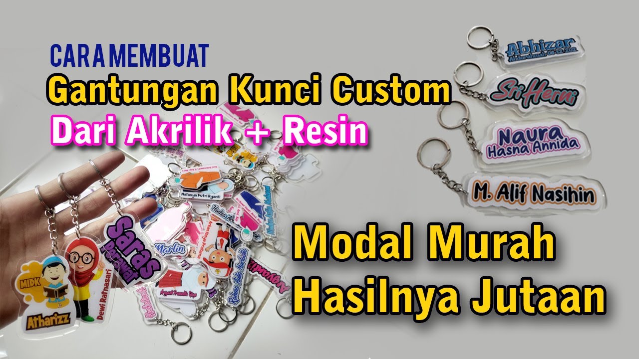 Tutorial Membuat Gantungan Kunci Custom dari Akrilik &  Resin | Gunlar Channel