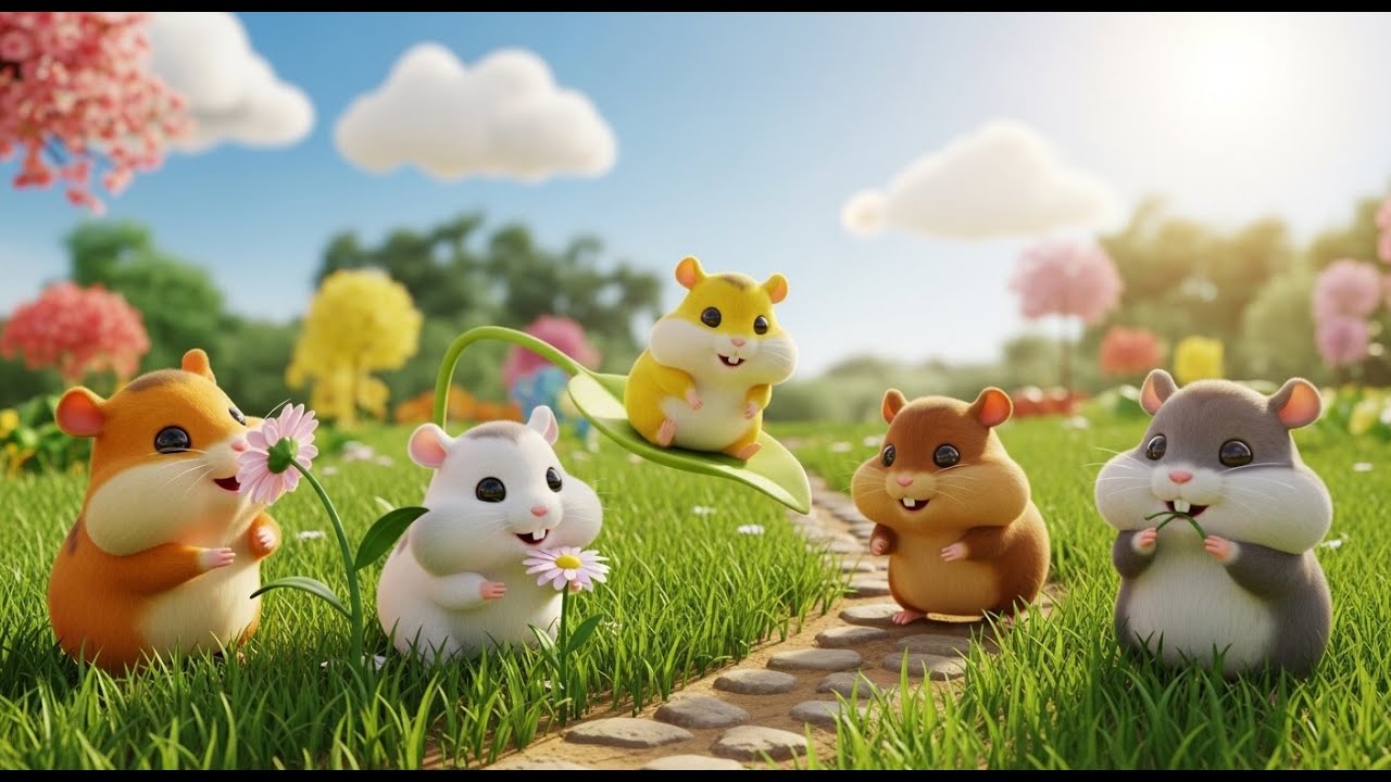 Five Little Hamster Pals Squeak Squeak Squeak | Adorable Small Pet Song & Kids Rhymes