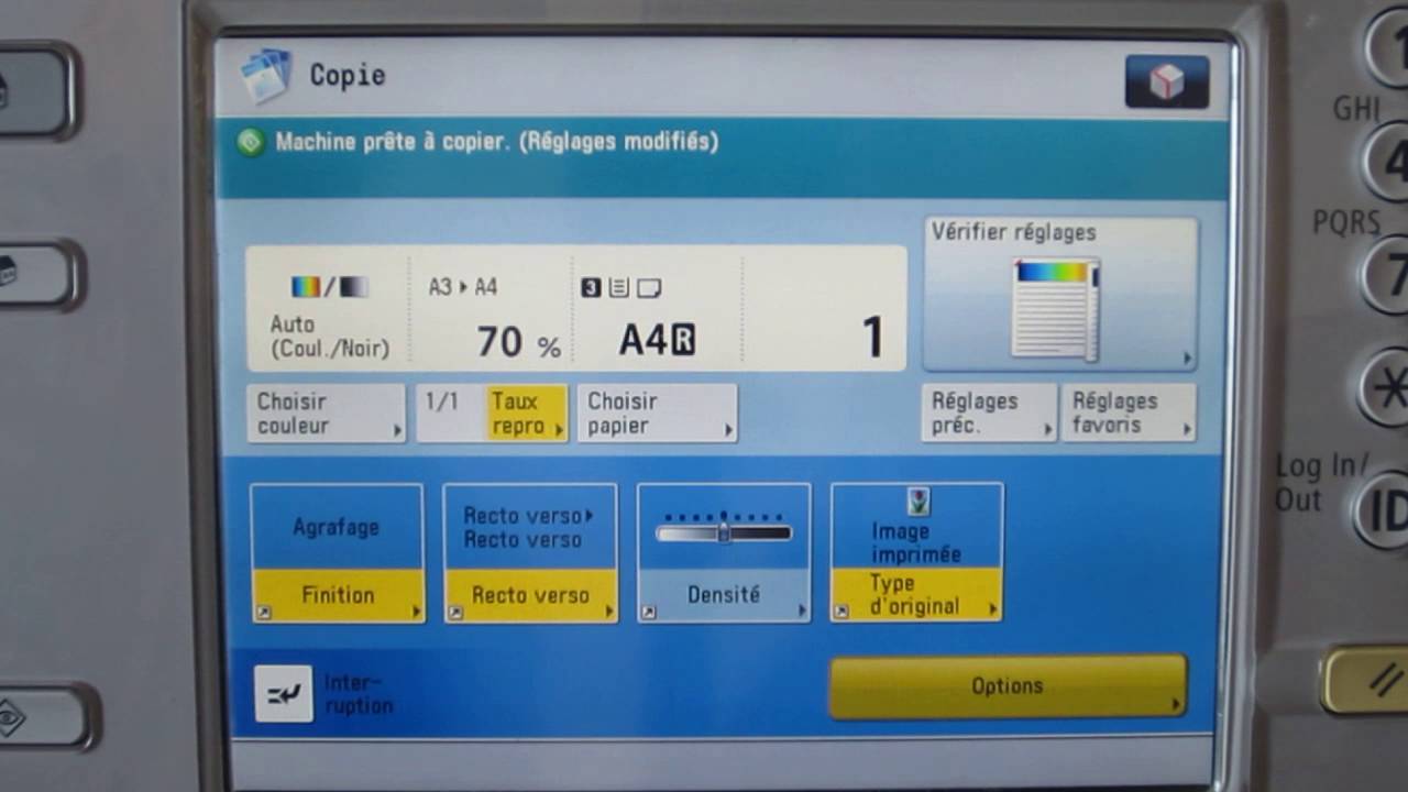 Canon C5235i C5230i C5245i C5255i Menu Copie