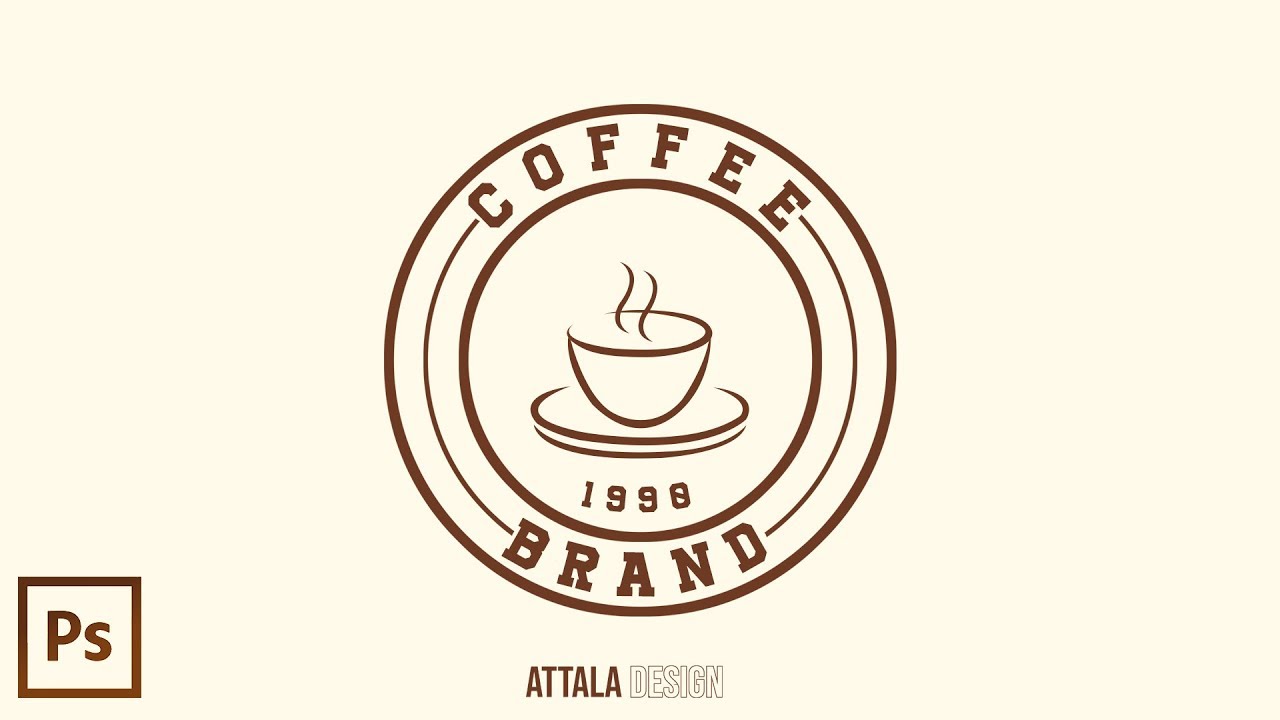 cara membuat coffee logo simple pemula