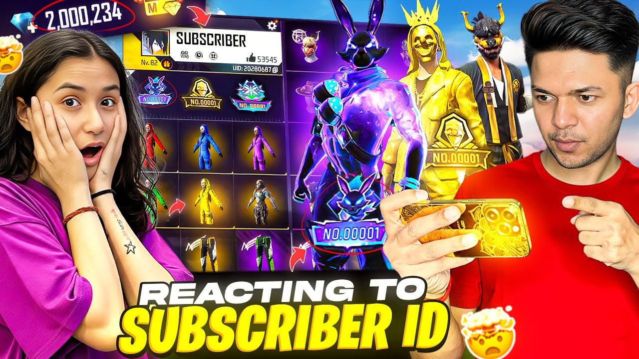 Reacting To My Subscribers Rarest ID Winner Will Get 20,000 Diamonds 💎 Garena Free Fire