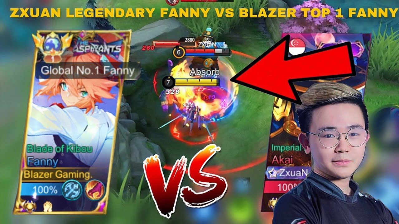 ZXUAN LEGENDA FANNY VS BLAZER TOP 1 GLOBAL FANNY!! TREMOR GUYS TANGANKu!! GG - Mobile Legends