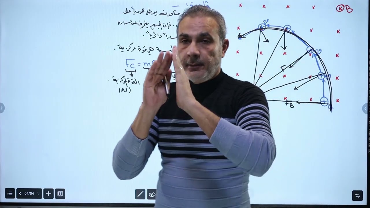 نصف قطر مسار جسيم مشحون   الجزء 1