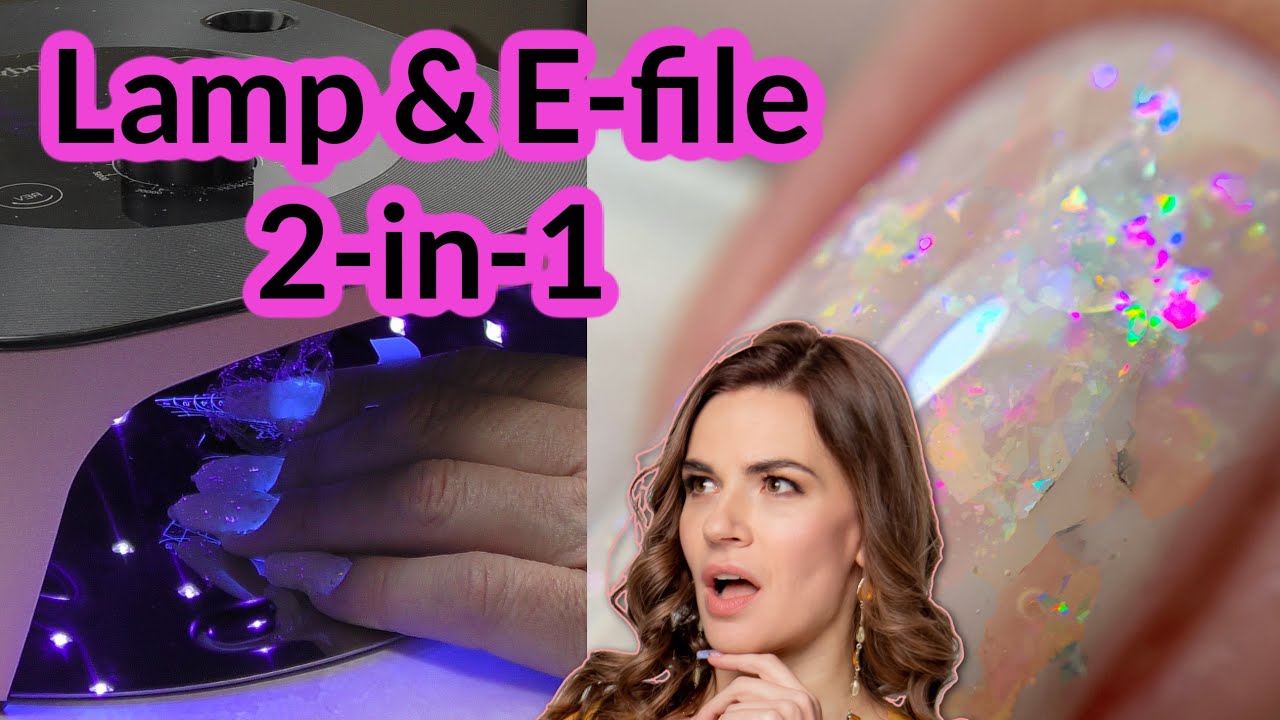 LED Lamp + Electric Nail File = 2 in 1 by Melodysusie Review | Inlay Gel Nail Art