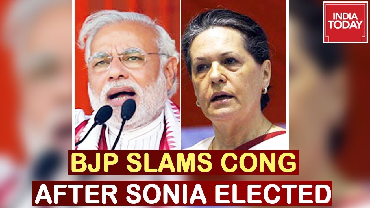 BJP Slams Cong After Sonia Elected As Chief, Claims Cong Can Never Move From Dynasty Politics