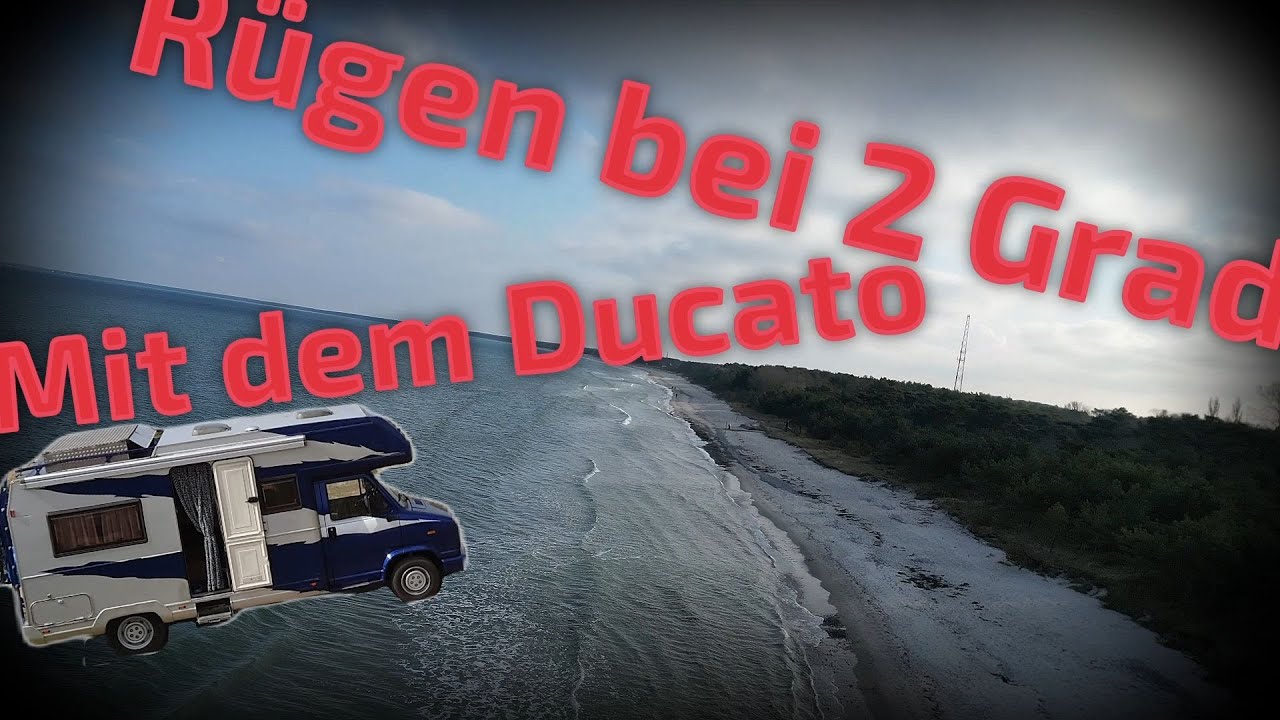 Wohnmobil Reisebericht. Rügen bei 2 Grad. Mit dem Oldtimerwohnmobil nach Rügen. Fiat Ducato 280