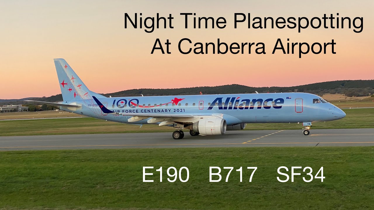 Night time Planespotting at Canberra | E190 B712 SF34 | 14-04-2022