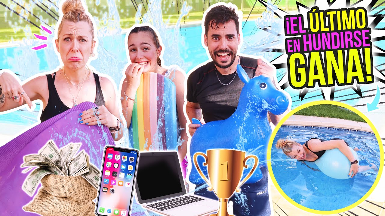 💦 EL ÚLTIMO en HUNDIRSE GANA TODO lo que NUESTROS SEGUIDORES de INSTAGRAM DECIDEN! 😱  RETOS PISCINA