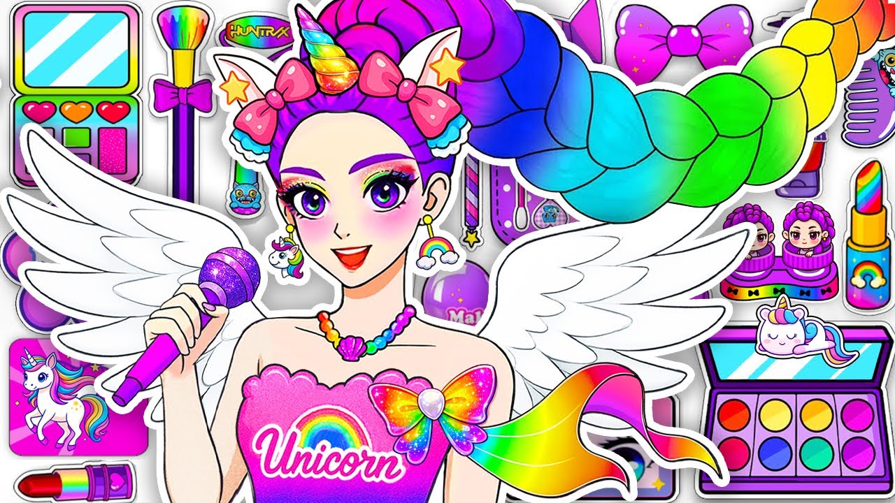 💖Paper DIY💖KPOP DEMON HUNTERS RUMI Colorful Hair +Skincare + Makeup Blind Bag Unboxing RESCUING RUMI