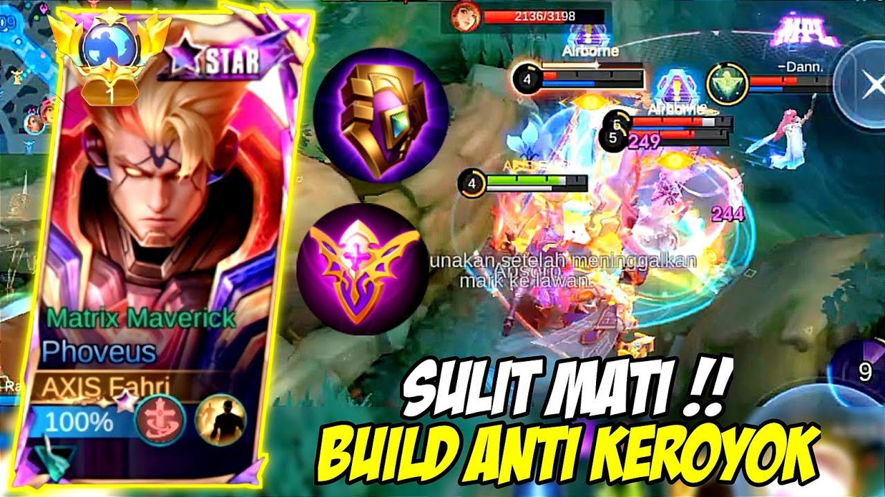 PHOVEUS SULIT MATI!! BUILD PHOVEUS ANTI KEROYOK🔥 TOP GLOBAL PHOVEUS REVAMP GAMEPLAY