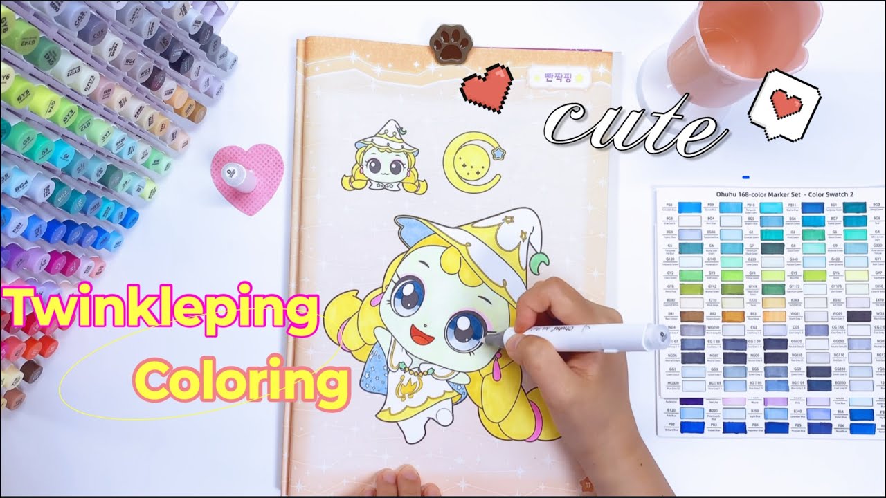 Twinkleping Coloring ASMR ✨ Catch! Teenieping Relaxing 10 Minutes #coloring 