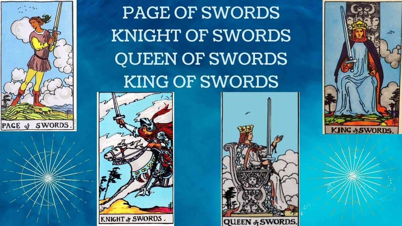 PAGE OF SWORDS, KNIGHT OF SWORDS, QUEEN OF SWORDS & KING OF SWORDS - LEARN TAROT READING IN HINDI